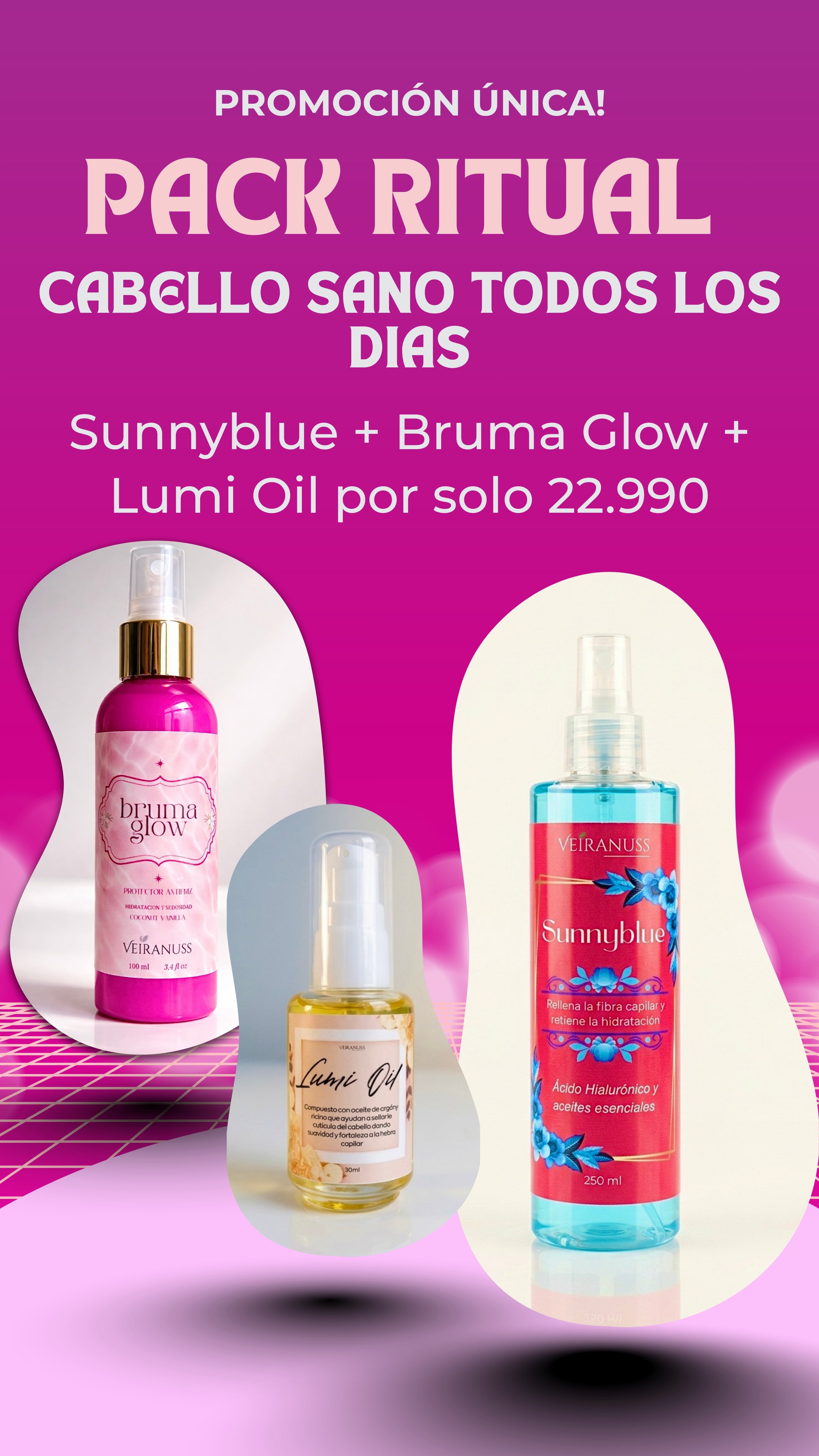 Pack Ritual - Spray  SUNNYBLUE + BRUMA GLOW+ LUMI OIL